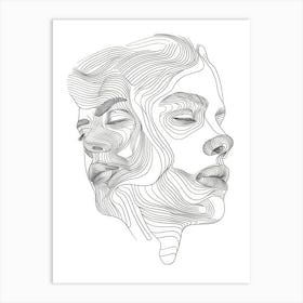 Abstract Women Faces 3 Art Print