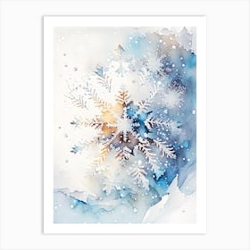 Irregular Snowflakes, Snowflakes, Storybook Watercolours 4 Art Print