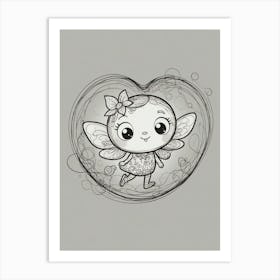 Fairy In A Heart Art Print