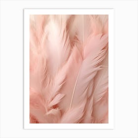 Pink Boho Feather 3 Art Print