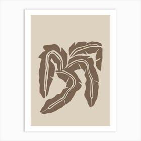 Banana Leaf Abstract Drawing Art Print
