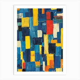 Blue Squares 12 Art Print