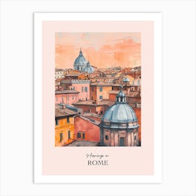 Mornings In Rome Rooftops Morning Skyline 1 Art Print