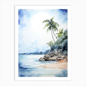Watercolour Of Anse Lazio   Praslin Island Seychelles2 Art Print