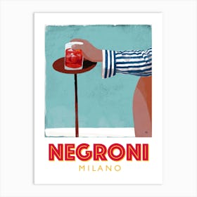 Negroni Drink Cocktail Milano Art Print