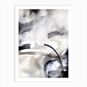 Watercolour Abstract Black And White 4 Art Print