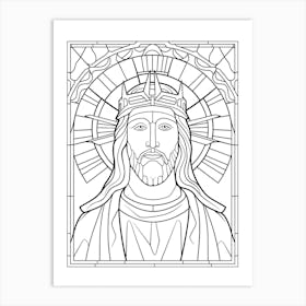 Line Art Inspired By The Yellow Christ 4 Art Print