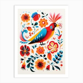 Scandinavian Bird Illustration Cardinal 3 Art Print