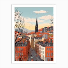 Retro Winter Illustration Edinburgh Scotland 2 Art Print