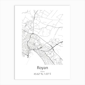 Royan,France Minimalist Map Art Print