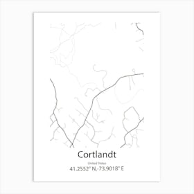 Cortlandt,United States Minimalist Map 1 Art Print