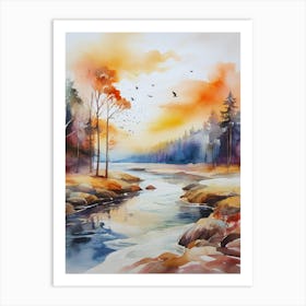 Sunset By The River 7 Art Print