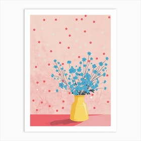 Blue Flowers In A Vase 14 Art Print