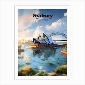 Sydney Australia Surreal Landscape Travel Art Art Print