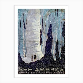 Vintage Travel Poster ― See America United States Travel Bureau Art Print