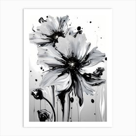 Black And White Flowers 1 Art Print