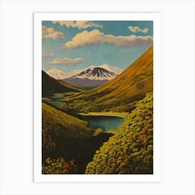 Tongariro National Park 2 New Zealand Vintage Poster Art Print