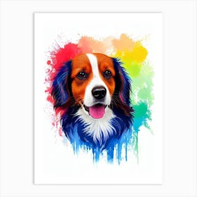 Nederlandse Kooikerhondje Rainbow Oil Painting Dog Art Print