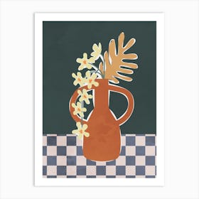 Pottery Flowers on The Table Art Print