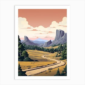 Overland Track Australia 1 Vintage Travel Illustration Art Print