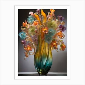 Glass Vase With Flowers Art Print