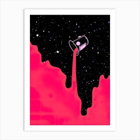 Pink Dripping Liquid Art Print