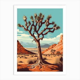  Retro Illustration Of A Joshua Tree By Desert Spring 1 Art Print