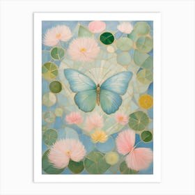 Butterfly On Water Lily Art Print