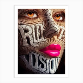 Vision Woven in Text: A Hyper-Real Portrait Art Print