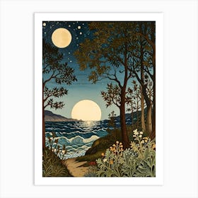 William Morris Moonlight Over The Ocean Art Print