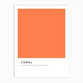 Coral Color Block Collection Wall Art Print