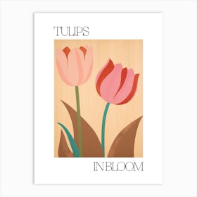 Tulips In Bloom Flowers Bold Illustration 4 Art Print