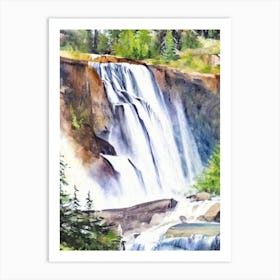 Sunwapta Falls, Canada Water Colour  (2) Art Print