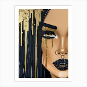 Gold And Black 55 Art Print