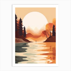 Autumn , Fall, Landscape, Inspired By National Park in the USA, Lake, Great Lakes, Boho, Beach, Minimalist Canvas Print, Travel Poster, Autumn Decor, Fall Decor 15 Art Print