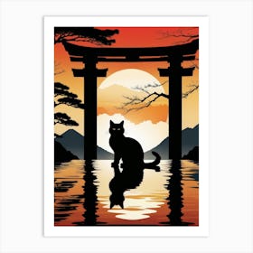 Japan Cat Art 24 Art Print