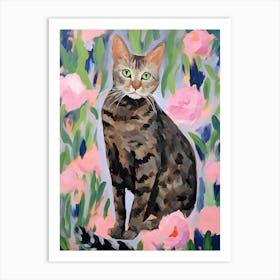 A Egyptian Mau Cat Painting, Impressionist Painting 2 Art Print