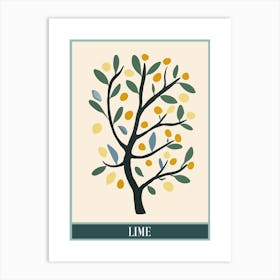 Lime Tree Flat Illustration 3 Poster Art Print