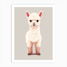 Baby Animal Illustration  Alpaca 7 Art Print