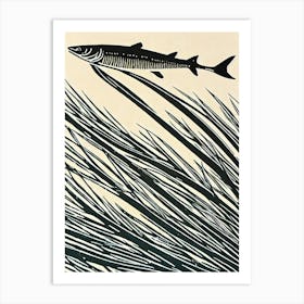 Needlefish Linocut Art Print