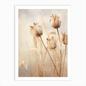 Boho Dried Flowers Tulip 2 Art Print