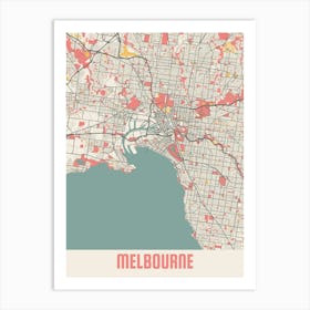 Melbourne Map Poster Art Print