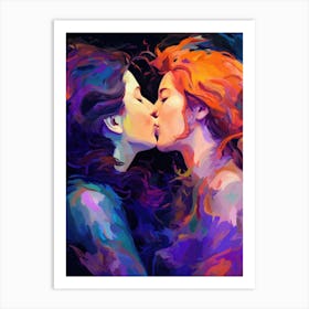 Two Women Kissing 5 Art Print