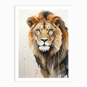 Lion watercolor Art Print