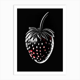 A Single Strawberry, Fruit, Noir Comic Art Print