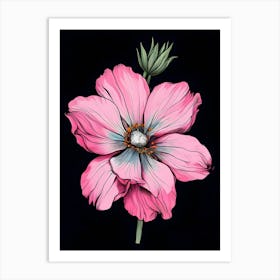 Pink Cosmos Flower 1 Art Print