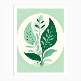 Green Leaves In A Circle Art Print