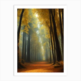 Foggy Autumn Forest 2 Art Print