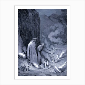 Inferno Canto 19, The Punishment of the Simonists in Burning Pits - Gustave Doré, 1866 in Remastered HD Art Print