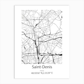 Saint Denis,France Minimalist Map Art Print